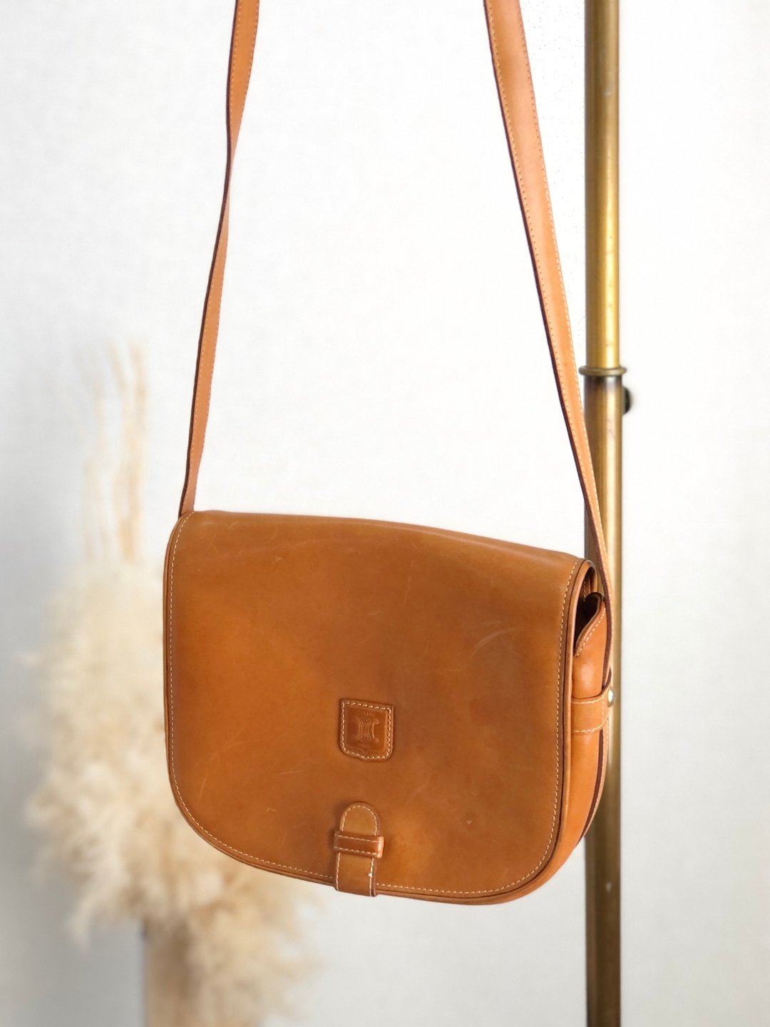 【日本直送，名牌二手包装】CELINE 单肩包 驼色 Blason 皮革 Vintage Old 4ah6ua - 侧背包/斜挎包 - 真皮 咖啡色