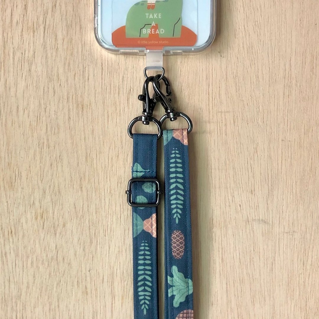 可调式背带 手机背带 轻量防水布 - 侏罗纪花纹 - 挂绳/吊绳 - 防水材质 蓝色