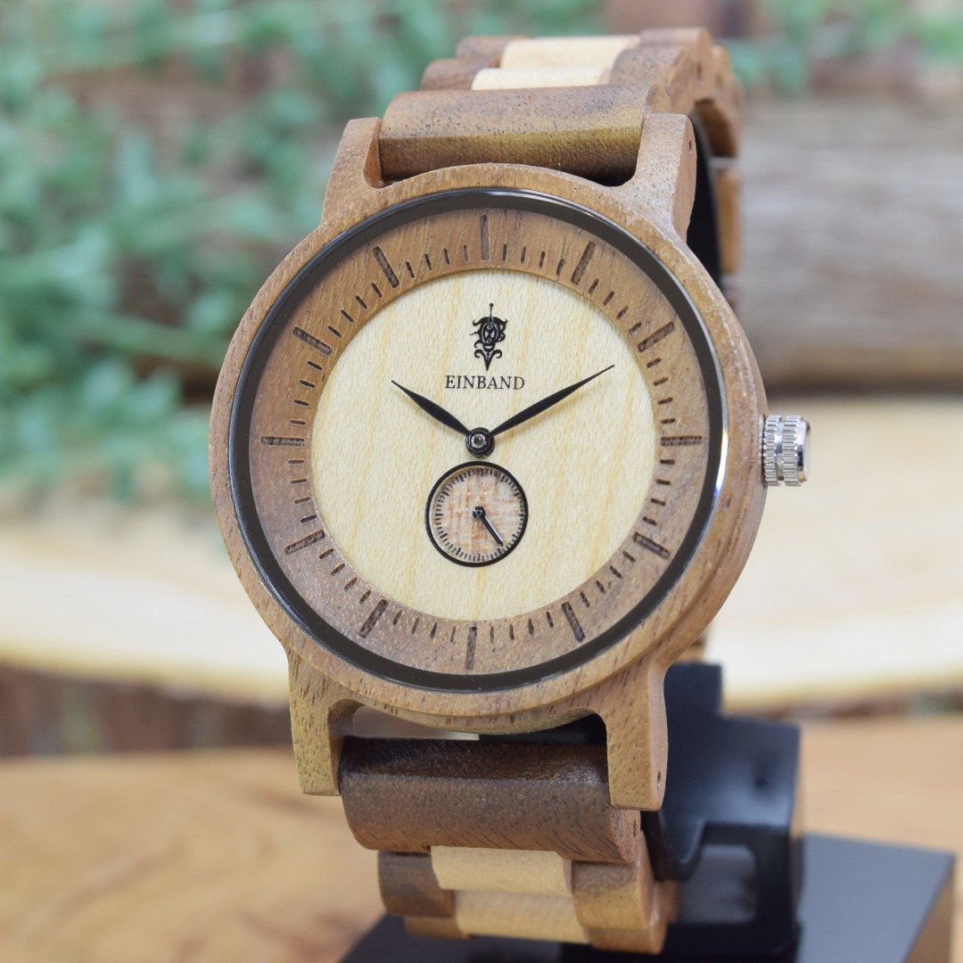 EINBAND Mond Acacia & Maplewood 40mm Wooden Watch - 对表/情侣表 - 木头 咖啡色