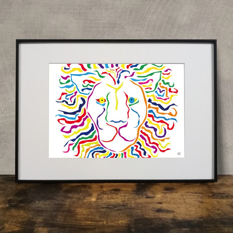 艺术 海报 绘画 挂画 时尚 优雅 狮子 动物 壁贴 创意 色彩 - 海报/装饰画/版画 - 纸 多色