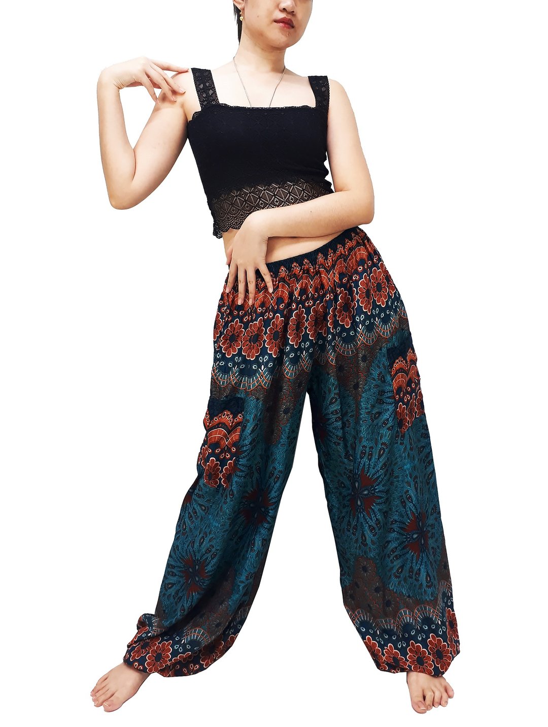 Women Pants Aladdin Pants Thai Pants Gypsy Pants Rayon Bohemian Trouser - 男士长裤 - 其他材质 绿色