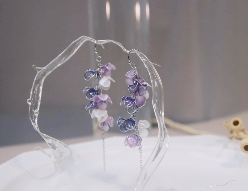 【福袋组合】垂坠紫藤花vs羽蝶翅膀  二对自选色 - 耳环/耳夹 - 其他材质 红色