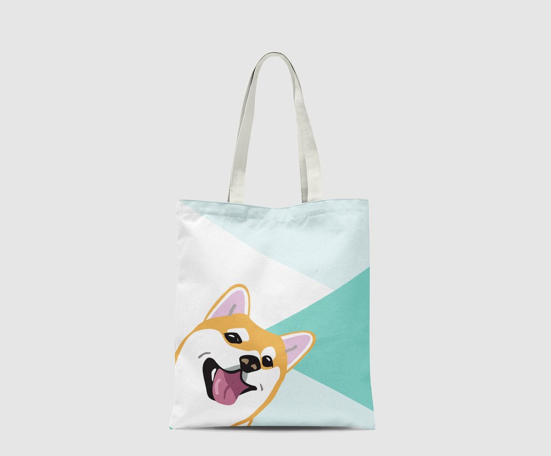 柴犬 小狗 宠物 Shiba Inu 单肩 帆布袋 环保袋 购物 拉链 - 手提包/手提袋 - 其他材质 多色