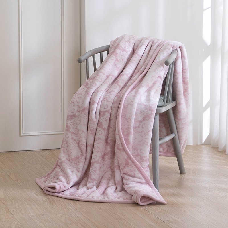 送礼首选-法兰绒双面毯/粉白图腾(仅宅配 - 被子/毛毯 - 聚酯纤维 多色