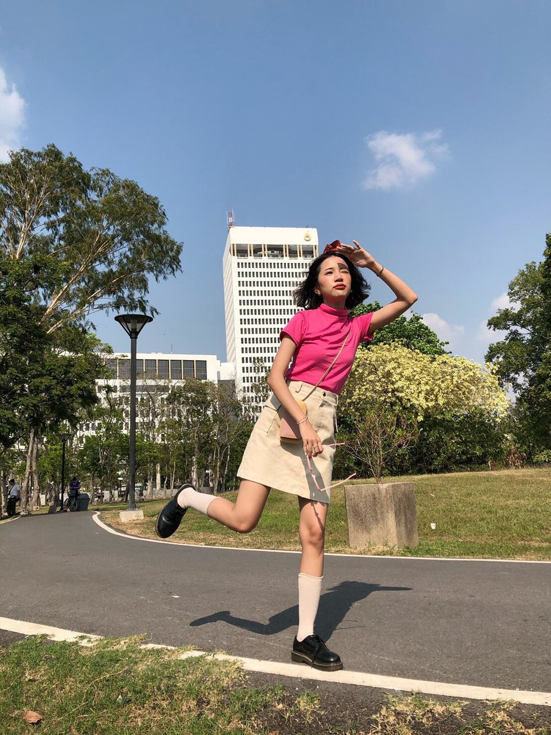 Highestjump Turtle Neck (Hot pink) - 女装 T 恤 - 棉 粉红色