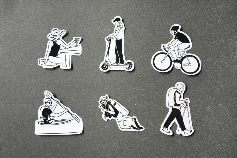 dearproject 出走旅行系列 防水贴纸 行李箱 笔电 手机 - 贴纸 - 纸 黑色