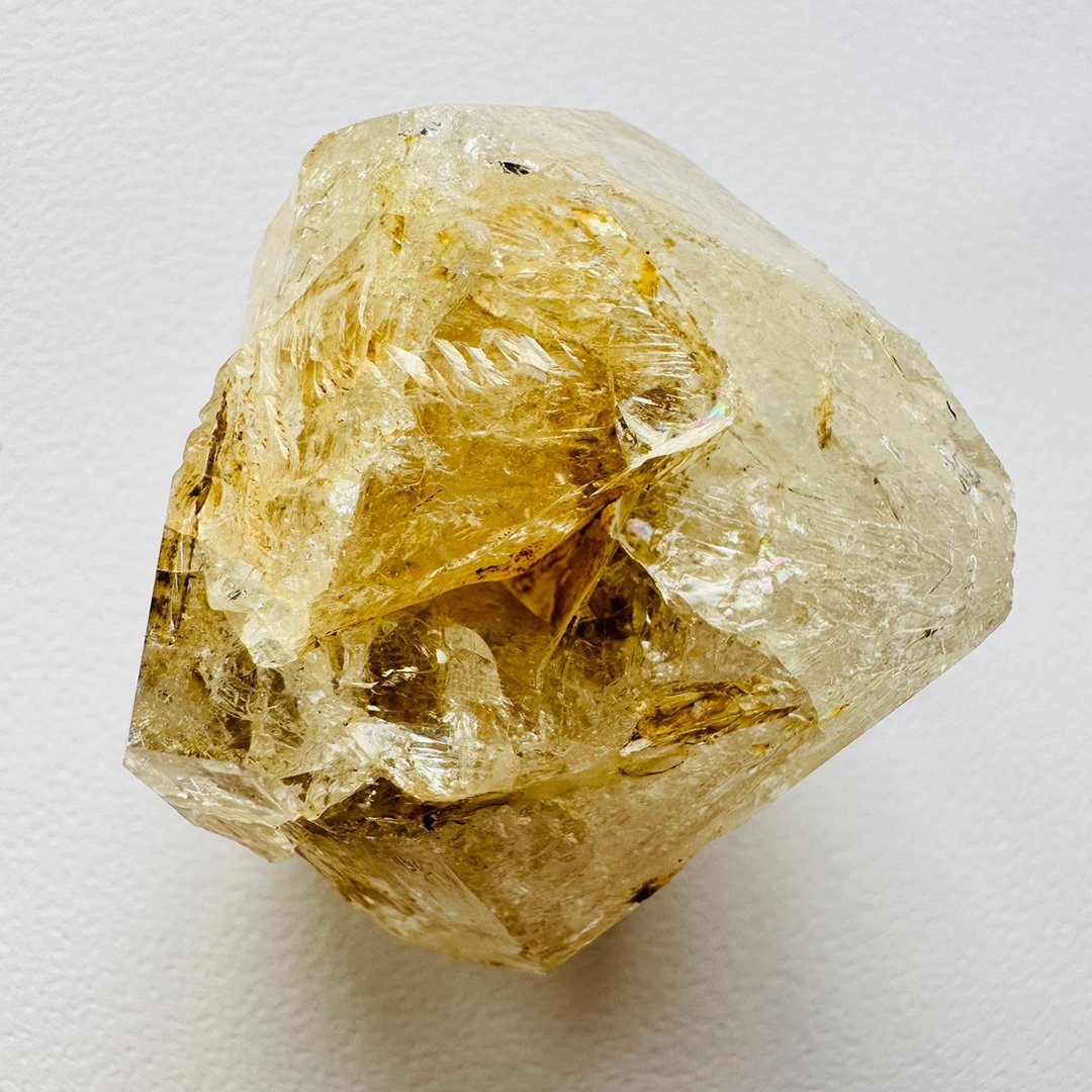 巴基斯坦黄泥骸骨水晶19 彩虹开窗彩虹骨干水晶 原石原矿 - 摆饰 - 其他材质 黄色