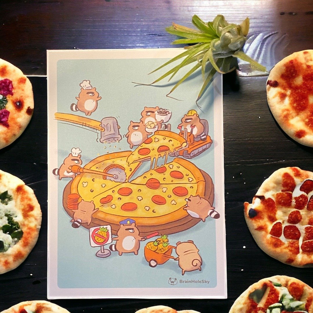插画梗图 单面卡片 ∣ Pizza凤梨退散 - 卡片/明信片 - 纸 