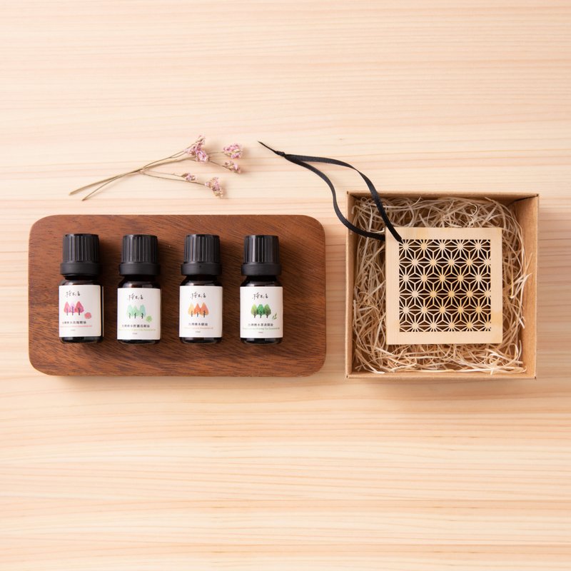 麻之叶 和风扩香木礼盒 台湾桧木精油10ml 天然芳香 车上扩香 - 香薰/精油/线香 - 精油 黄色