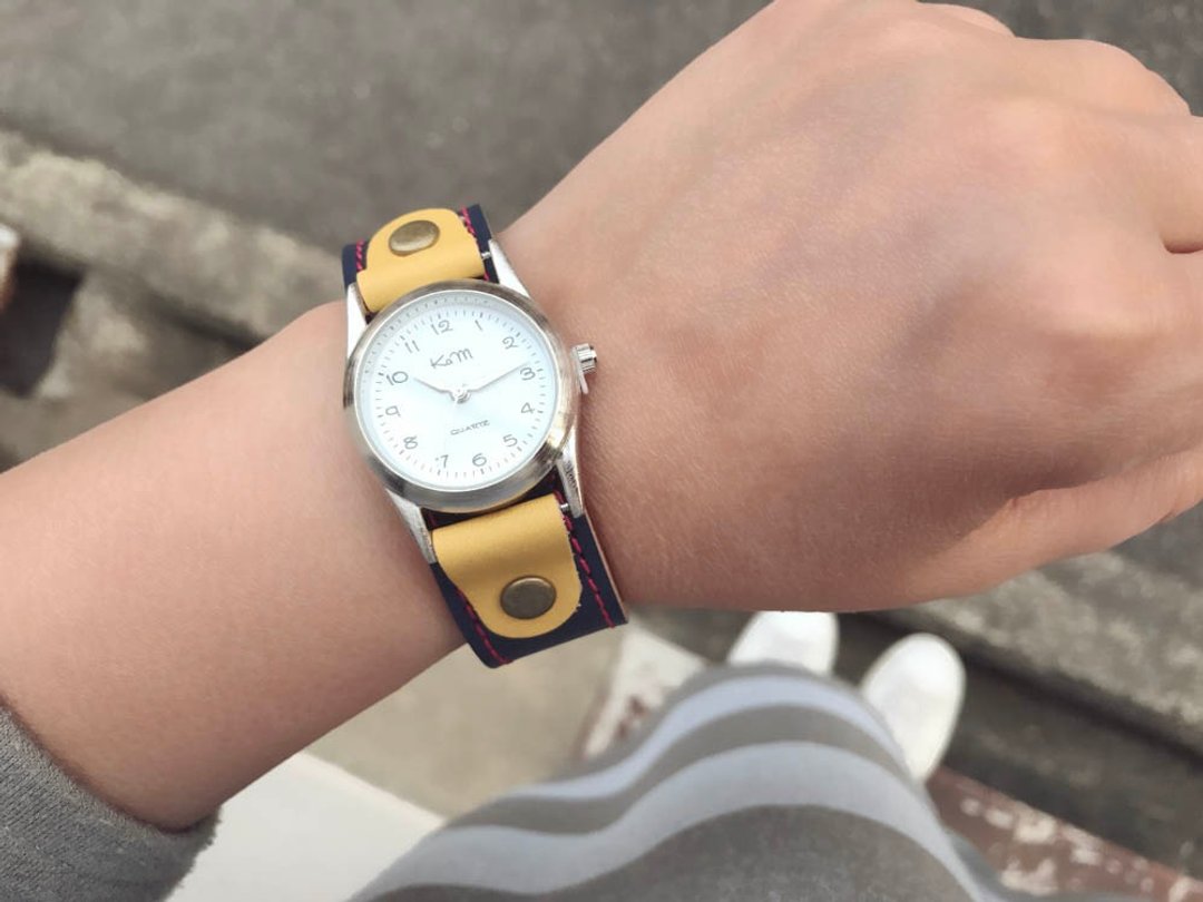 STITCH A watch that you want to wear every day Stitch Run Watch Unisex OK SRW-NYY-RA - 女表 - 真皮 蓝色