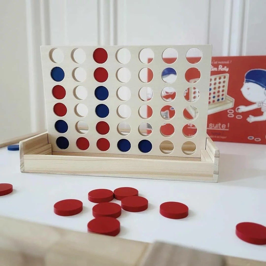 法国 Moulin Roty 新木制四子棋益智游戏 - 玩具/玩偶 - 其他材质 多色
