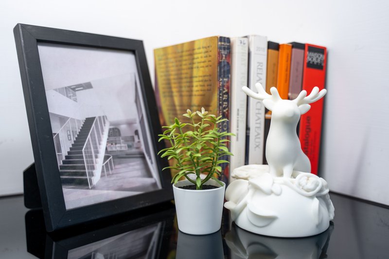 【台湾之美系列 - 和乐祥鹿】筌美术 梅花鹿 造型石雕 - 摆饰 - 石头 白色