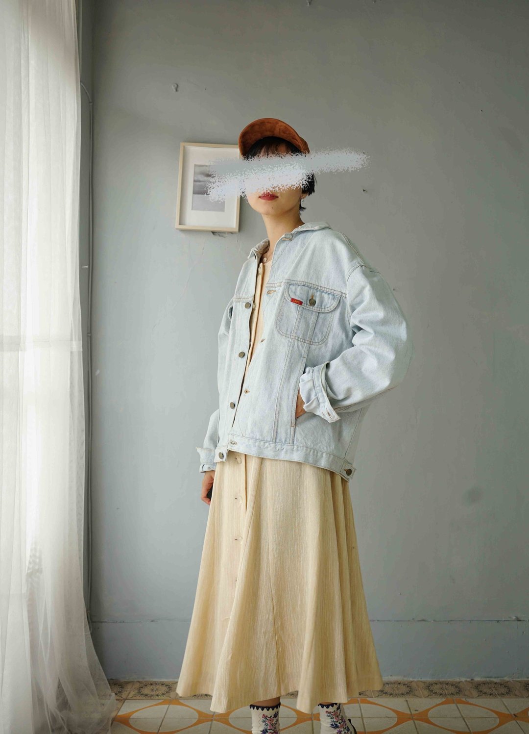 寻宝古着-Lee水洗刷白浅蓝牛仔外套 - 女装休闲/机能外套 - 棉 蓝色