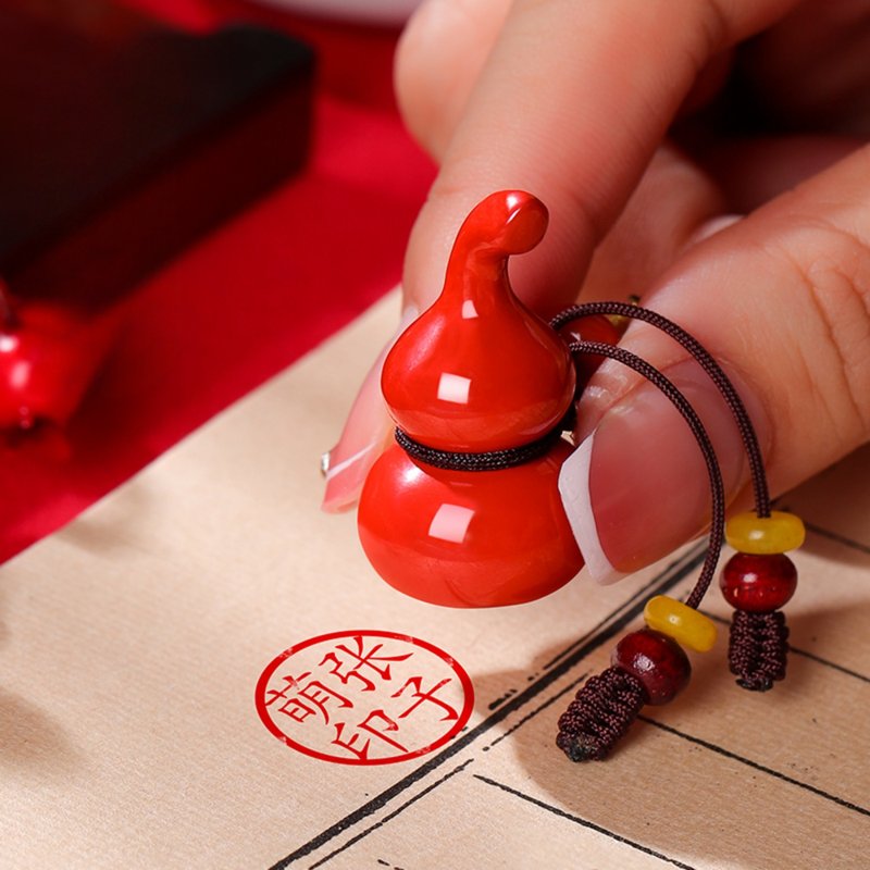 朱砂葫芦印章,汽车钥匙扣,平安挂件,手机挂件,便携姓名印章,Hanko - 印章/印台 - 宝石 