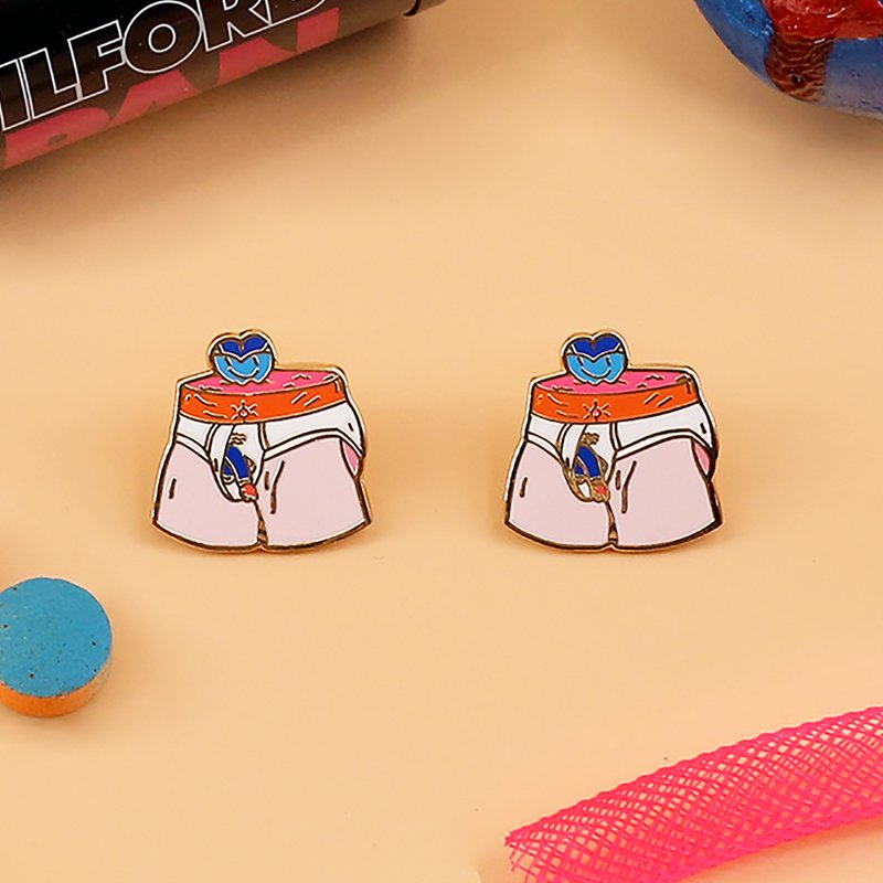 三时七有SENSECUE 双生系列 原创设计艺术潮流配饰耳钉 原质 - 耳环/耳夹 - 其他金属 