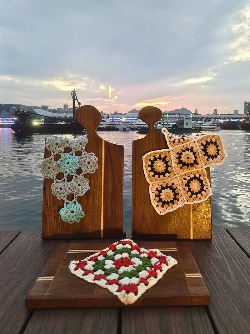 圣诞特别版 黑胡桃木砧板台垫套装 - 托盘/砧板 - 木头 咖啡色