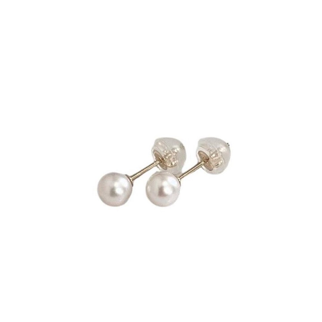 Akoya珍珠耳钉 4.5-5mm 铂金 K18YG K10YG K10PG 日本制造 - 耳环/耳夹 - 珍珠 白色
