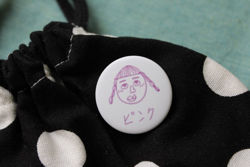 粉红女孩 / 徽章 - 徽章/别针 - 纸 粉红色