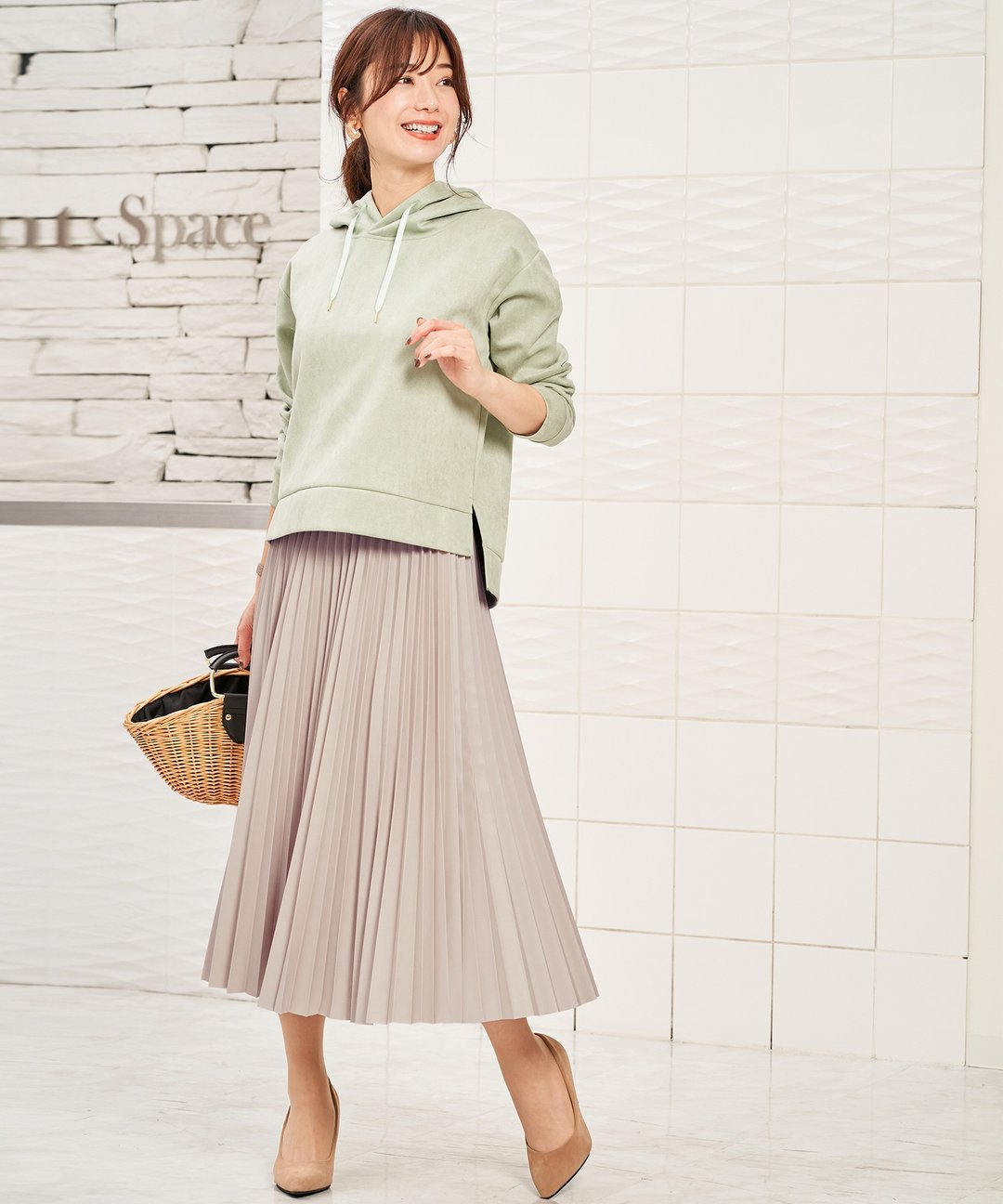 Skirt pleated synthetic / FEERICHELU - 裙子 - 棉．麻 灰色