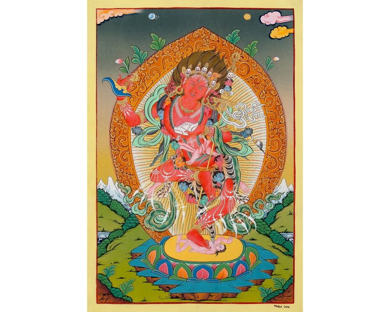 正宗金刚亥母唐卡 – 西藏猛烈慈悲之艺术 phẩm - 墙贴/壁贴 - 其他材质 多色