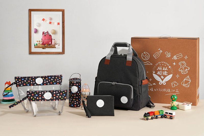 Soin Sewing 所以相缝 - 汤饼志喜礼盒-快乐动物园 - 满月礼盒 - 聚酯纤维 黑色