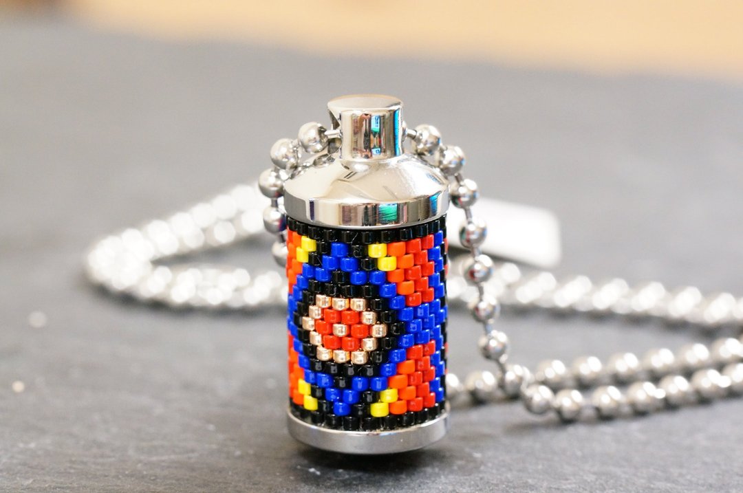 手织日本 Aiko Bead 配 316不锈钢香薰瓶 / 香水瓶项链 AB-10 - 项链 - 不锈钢 多色