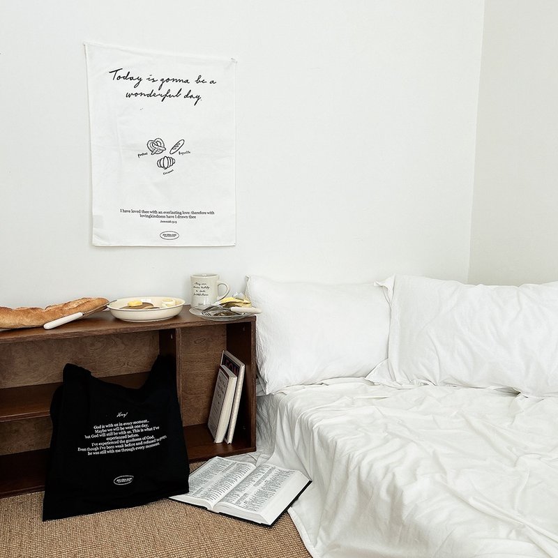 JIN CHA GOD- 棉麻质感挂布 Today is gonna be a wonderful day - 墙贴/壁贴 - 棉．麻 