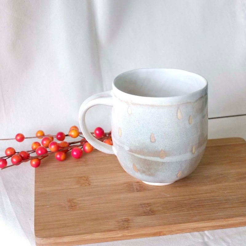 细沙海滩  润白手感陶杯 手工限量 - 茶具/茶杯 - 陶 白色