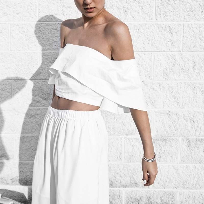 CHIRICO TOP IN WHITE - 女装上衣 - 棉．麻 白色