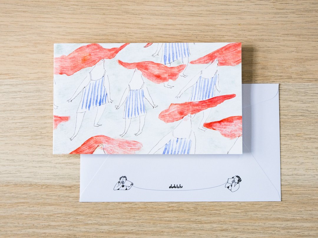 云烟 | 悄俏跟你说心意卡 | 插画礼品卡 贺卡 小卡片 万用卡 - 卡片/明信片 - 纸 多色