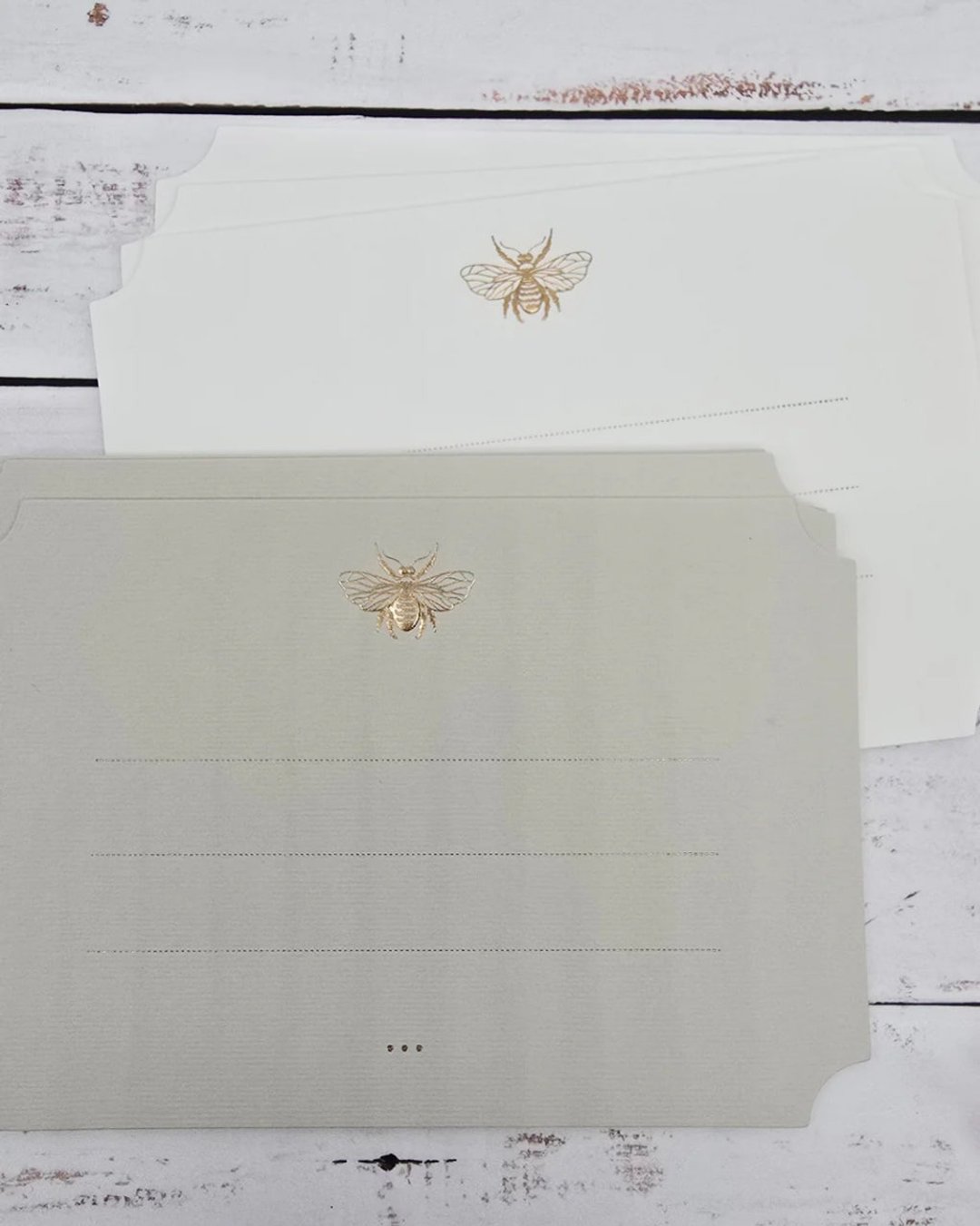 Elegant die cut rectangular card with rose gold foil embosse - 卡片/明信片 - 纸 金色