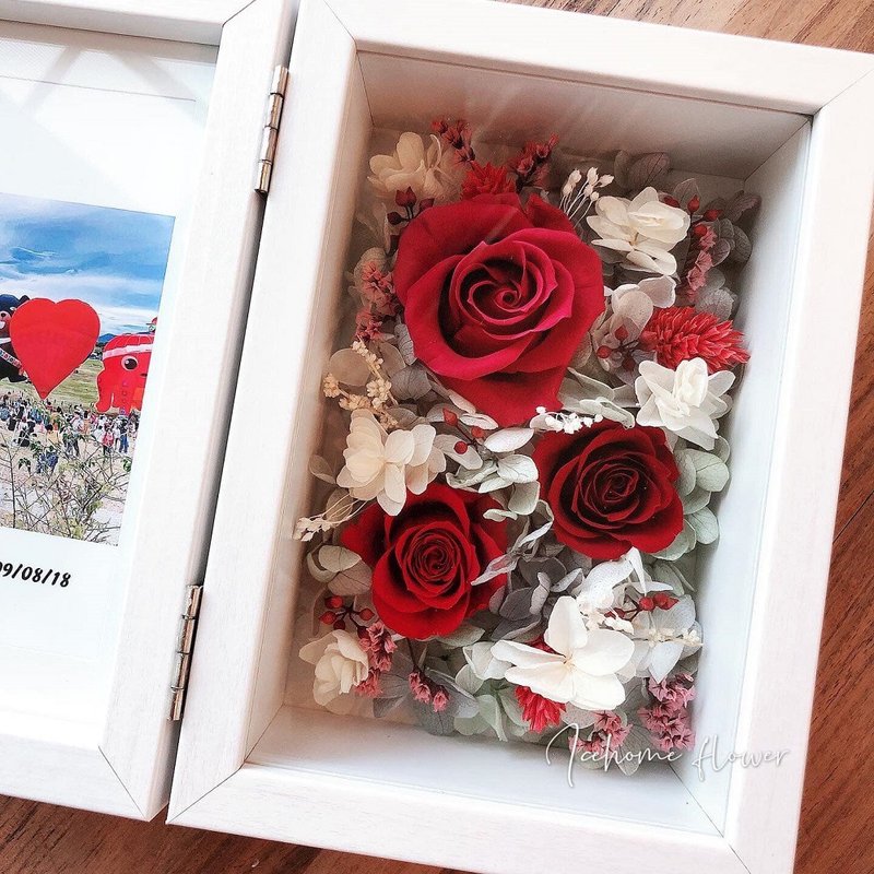 永生相框花 相框 生日礼物 情人节 永生花 母亲节礼物 谢师礼物 - 画框/相框 - 植物．花 红色