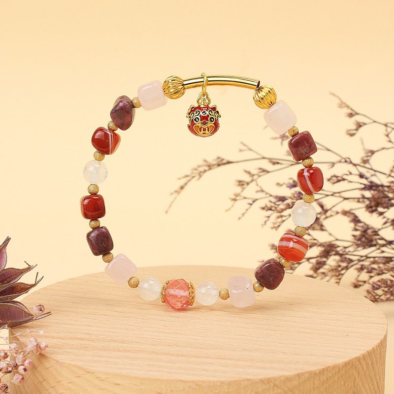 设计师经典手链 | 招财灵兽 - 手链/手环 - 水晶 红色