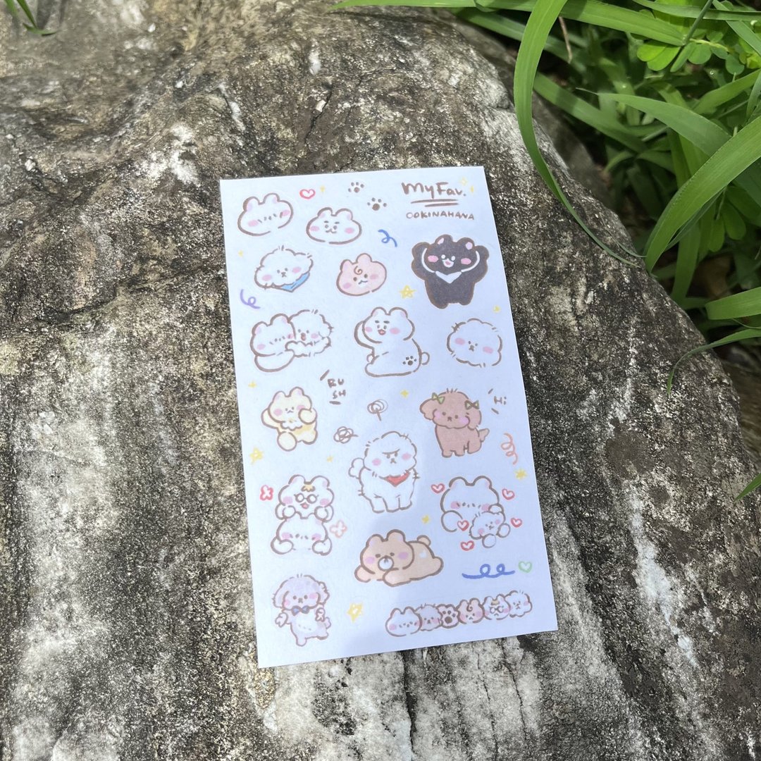 【社畜小熊贴纸】我最喜爱 (熊/比熊/贵宾) - 贴纸 - 纸 白色
