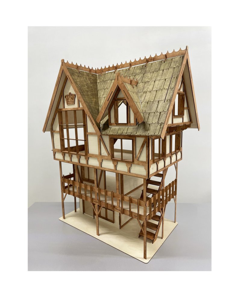 Fachwerk Medieval dollhouse | Wooden dollhouse | DIY Dollhouse kit - 玩具/玩偶 - 木头 