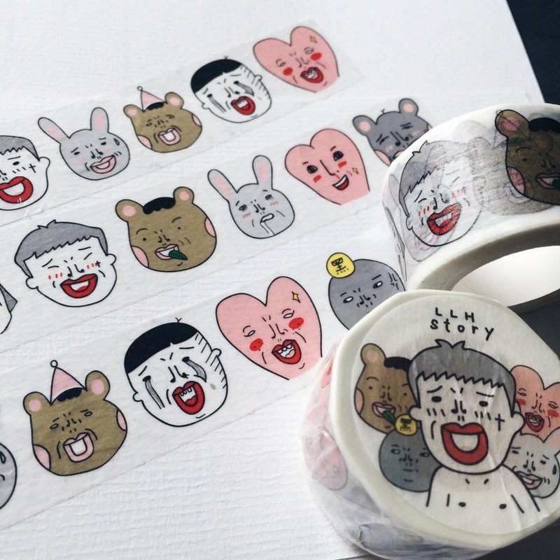 LLHstory 表情纸胶带 - 纸胶带 - 纸 白色
