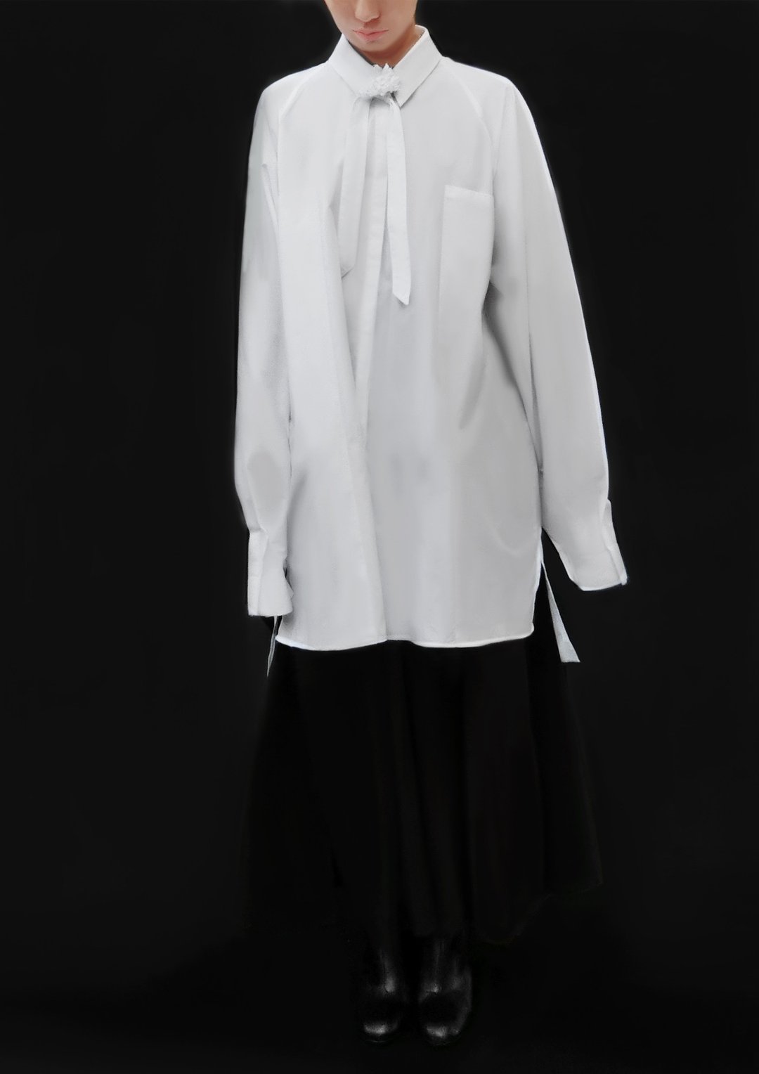Bellini Flower Shirt / 100% Cotton /  Made in Japan - 女装衬衫 - 棉 白色