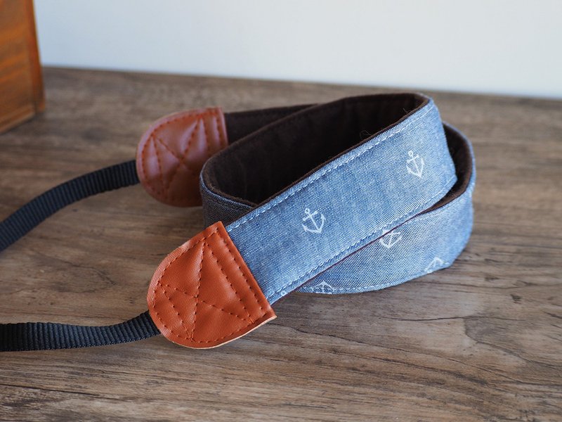 /现货/ 手作减压相机背带 手机绳 手机带 (海军风) S47 - 相机背带/脚架 - 棉．麻 蓝色