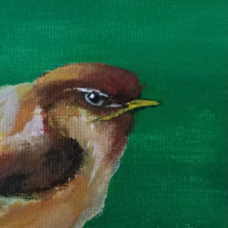 离离原上草系列/专注的蒙鸠/原创油画/独一无二 - 摆饰 - 棉．麻 