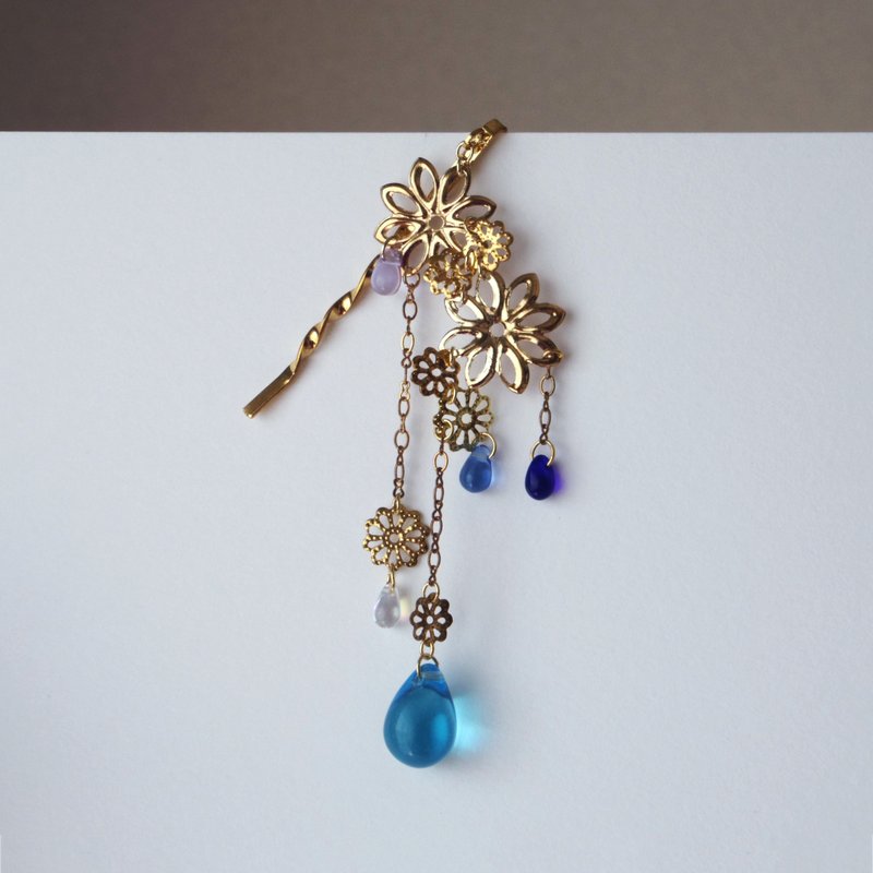 发夹 - 闪耀光芒 - 发饰 - 其他金属 蓝色