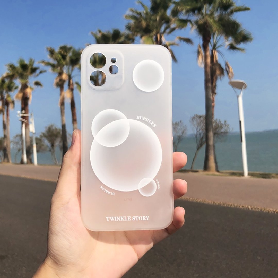 半透明手机壳小众原创夏日泡泡iPhone12/11pro max全包7/8p软壳XS - 手机壳/手机套 - 其他材质 