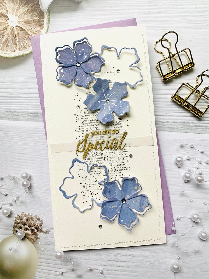 //给特别的你// -蓝紫色系- 母亲节卡片/祝福卡片/万用卡片 - 卡片/明信片 - 纸 白色