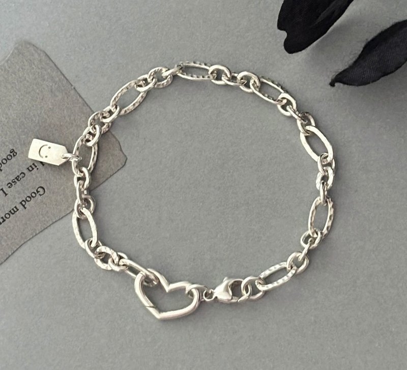 厚实好质感~纯银爱心手链手链 - 手链/手环 - 纯银 银色