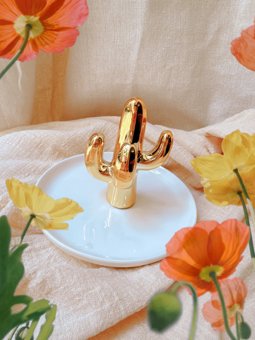 金星仙人掌陶瓷小圆盘 花盘 首饰 甜点 蜡烛盘 have a happy day - 摆饰 - 陶 多色