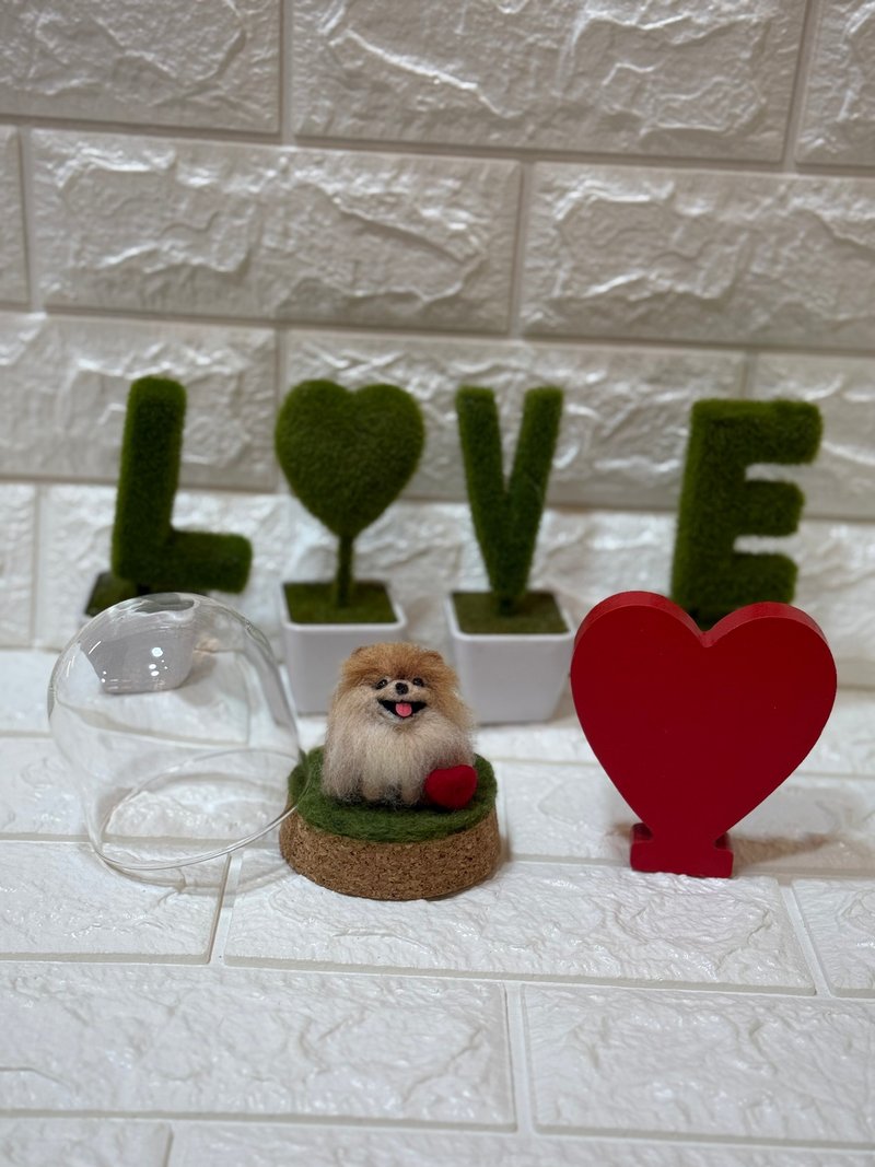 羊毛毡Q版松鼠犬迷你玻璃瓶 - 玩偶/公仔 - 羊毛 