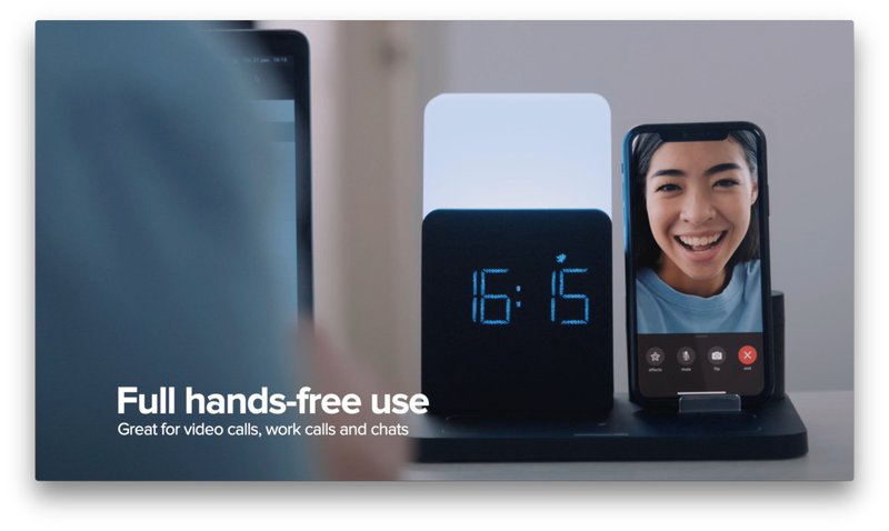 【礼物】HUB  多功能合一无线充电小夜灯－黑色 - 手机配件 - 塑料 