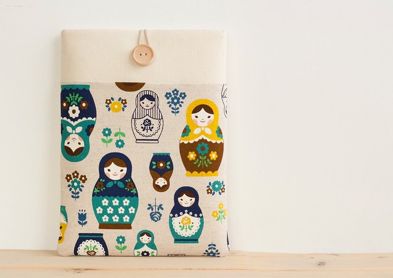 Laptop case Macbook cover PC case Matryoshka - 平板/电脑保护壳 - 棉．麻 蓝色