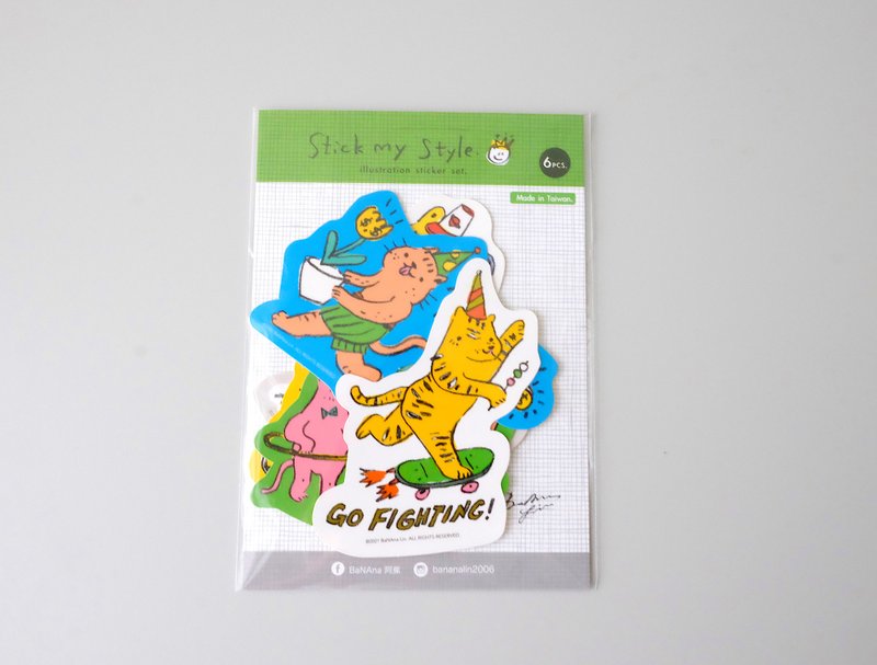 Stick My Style 动物造型 防水厚磅贴纸 6入 - Stickers Set - 贴纸 - 纸 