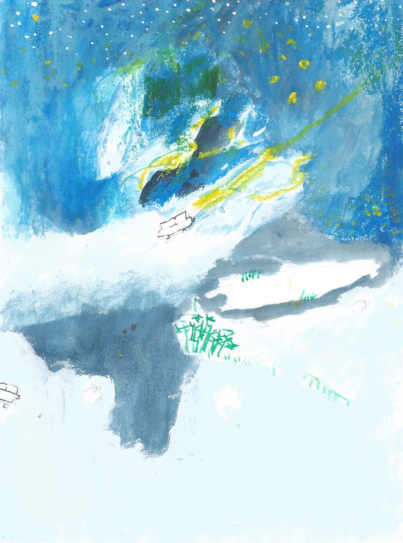 水彩绘画--崎岖山路,满天星斗 - 墙贴/壁贴 - 纸 