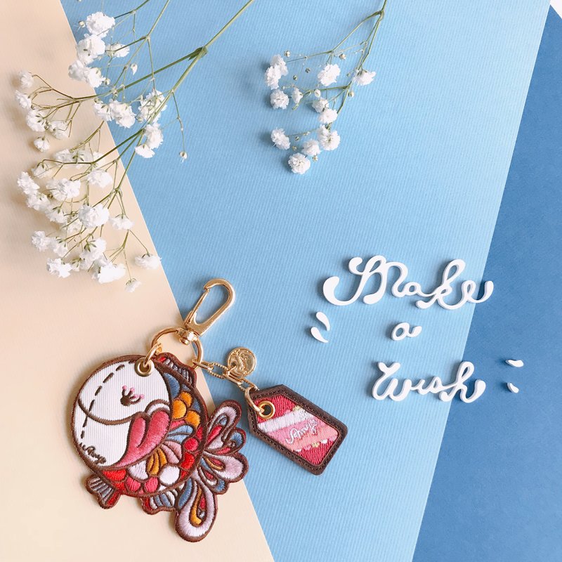 Amy's 金鱼 皮革挂饰x钥匙圈 - 钥匙链/钥匙包 - 绣线 多色